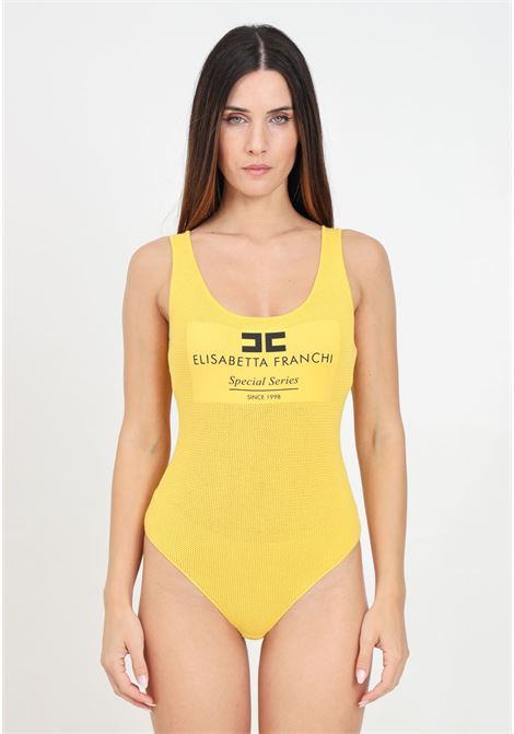 Body giallo da donna con logo ELISABETTA FRANCHI | BK66Q46E2F28